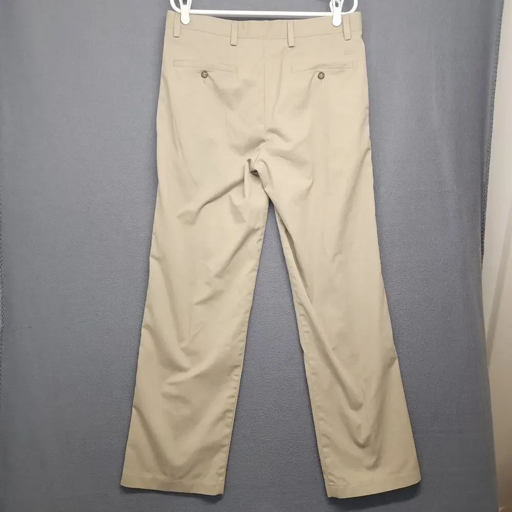 Dockers Classic Fit Khaki Pants Mens 34x32 Beige Flat Front Casual Chinos